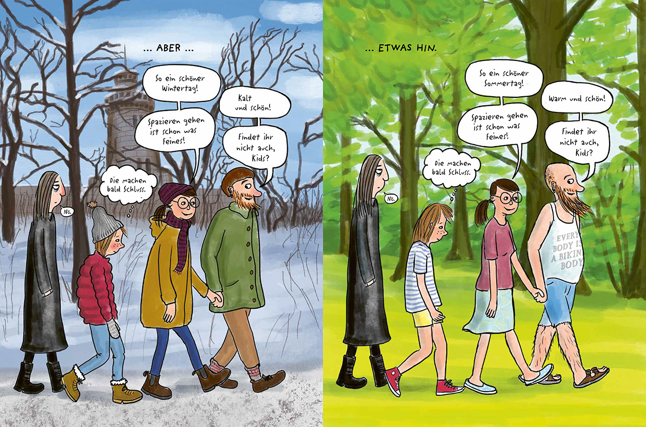 Doppelseite aus Elin Lindell „Der süßeste Bruder der Welt … und andere Irrtümer“ (S. 40f)